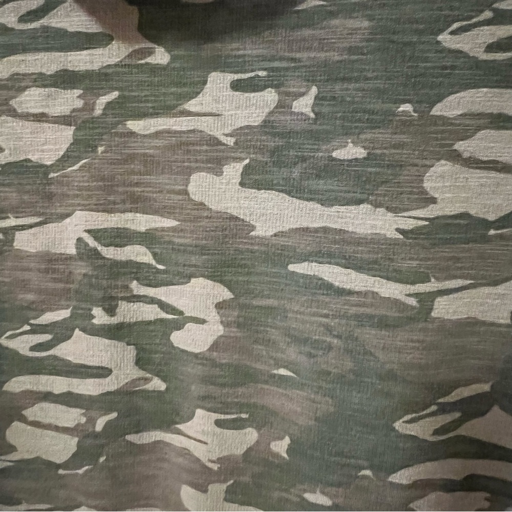 Monrow Pullover Hooded Sweatshirt Top Green Camo XS Lounge soft cozy athleisure - Picture 9 of 11